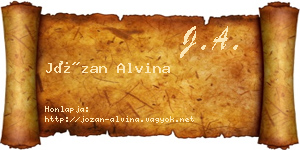 Józan Alvina névjegykártya